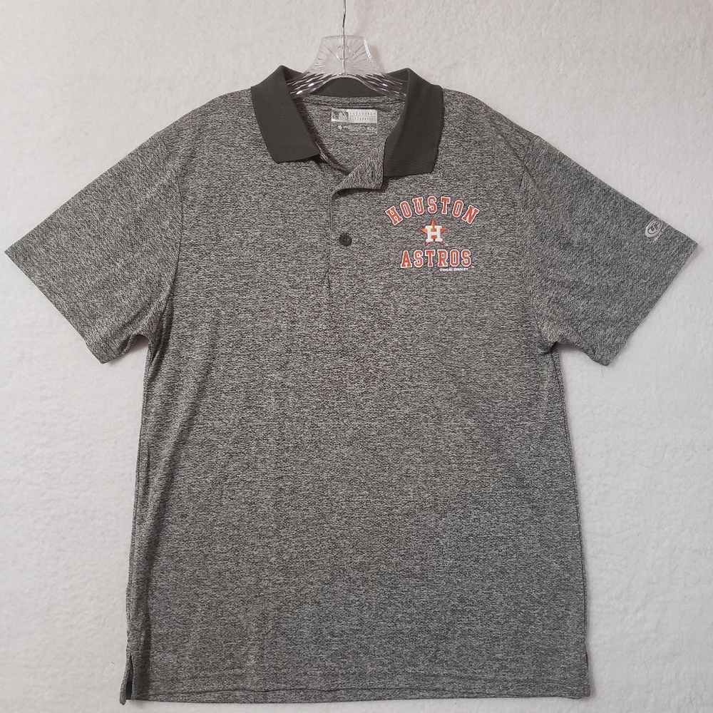 HOUSTON ASTROS mens polo shirt gray size L